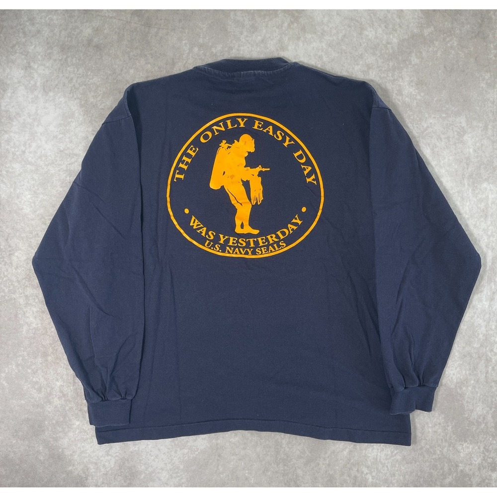 VINTAGE Navy Seal Hell Week Shirt Adult Large Long Sleeve BUDS Winter Class 199